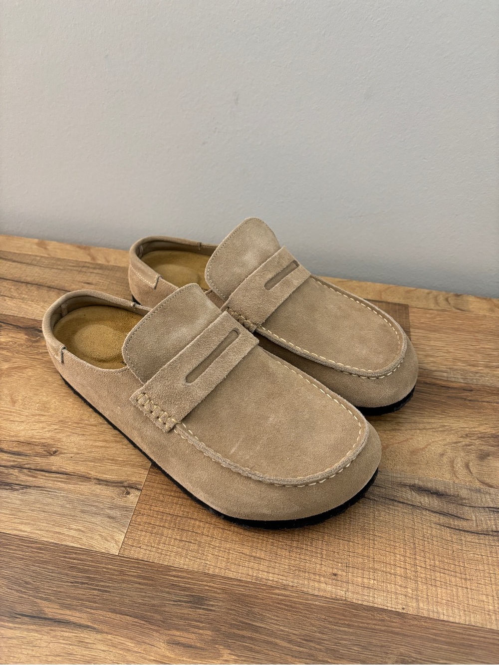 Project Cloud Genuine Leather Clog Mules Light Beige Women’s NEW
